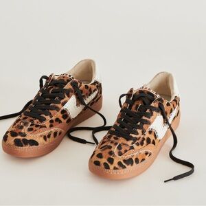 Dolce Vita Notice Stitch Leopard Calf Hair Sneakers Women’s Size 6